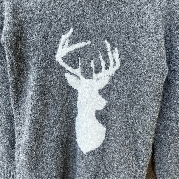 Anthropologie Yes Lola Alpaca Wool Blend Deer Sweater Sz XS - Picture 7 of 11